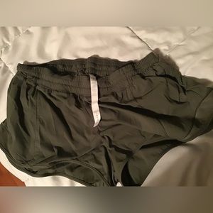 Lululemon olive green hotty hot shorts 2.5